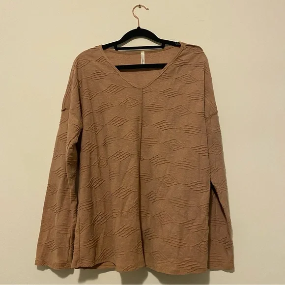 Hesed Small Textured Camel Long Sleeve Shirt - Picture 10 of 10